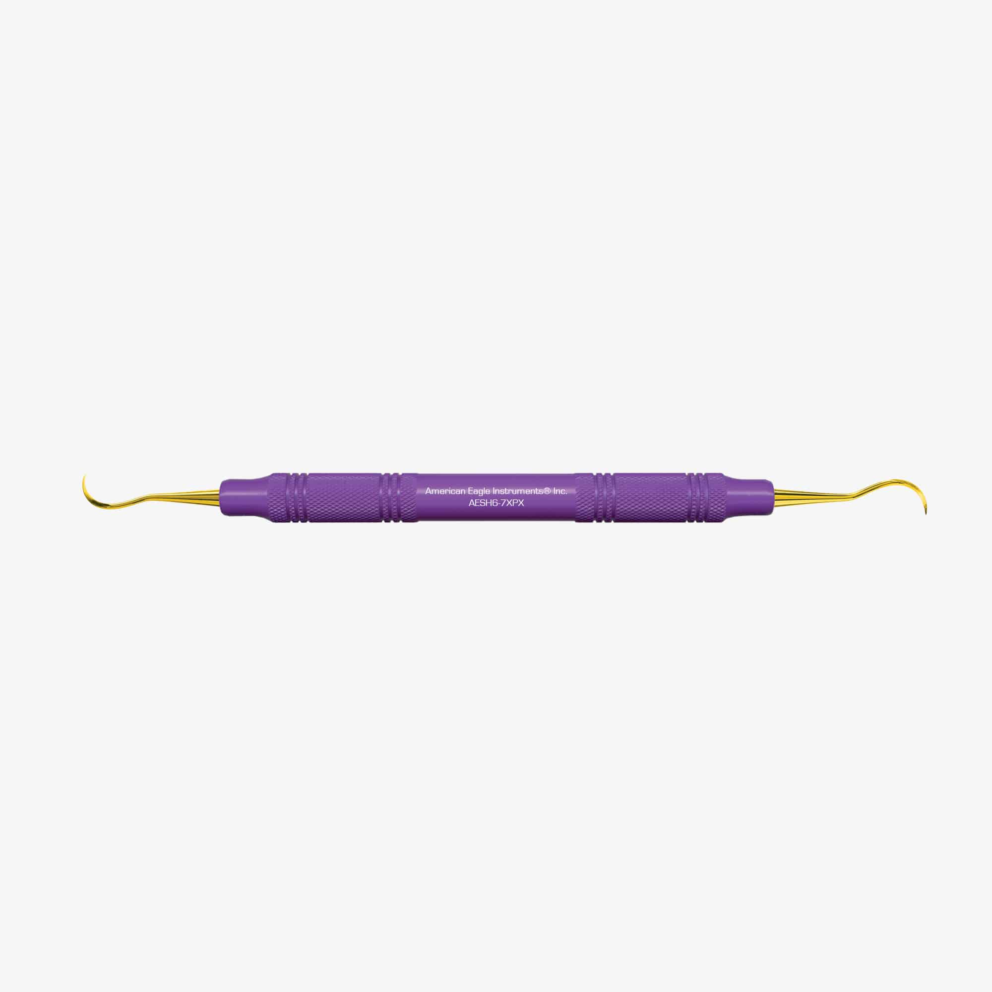 American Eagle Instrument AESH6-7XPX Double End #H6-7 Dental Scaler XP 3/8 Purple Resin Handle American Eagle Instrument AESH6-7XPX Double End #H6-7 Dental Scaler XP 3/8 Purple Resin Handle